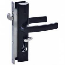 Photo of a black security door lock